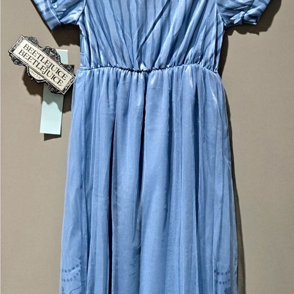 Blue Theater Costume with Puff Sleeves and Embroidered Details - Picture 3 of 7